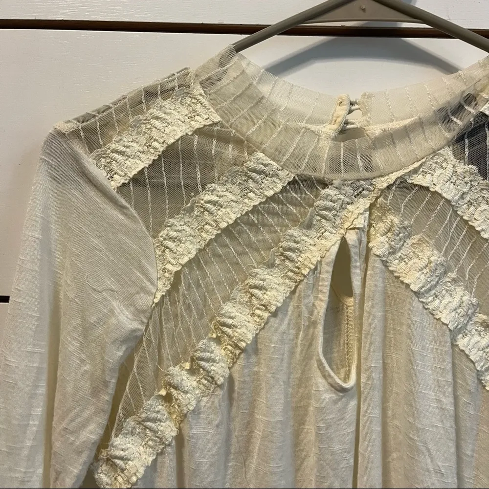 Free People Romantics Lace Ivory Top - Image 4