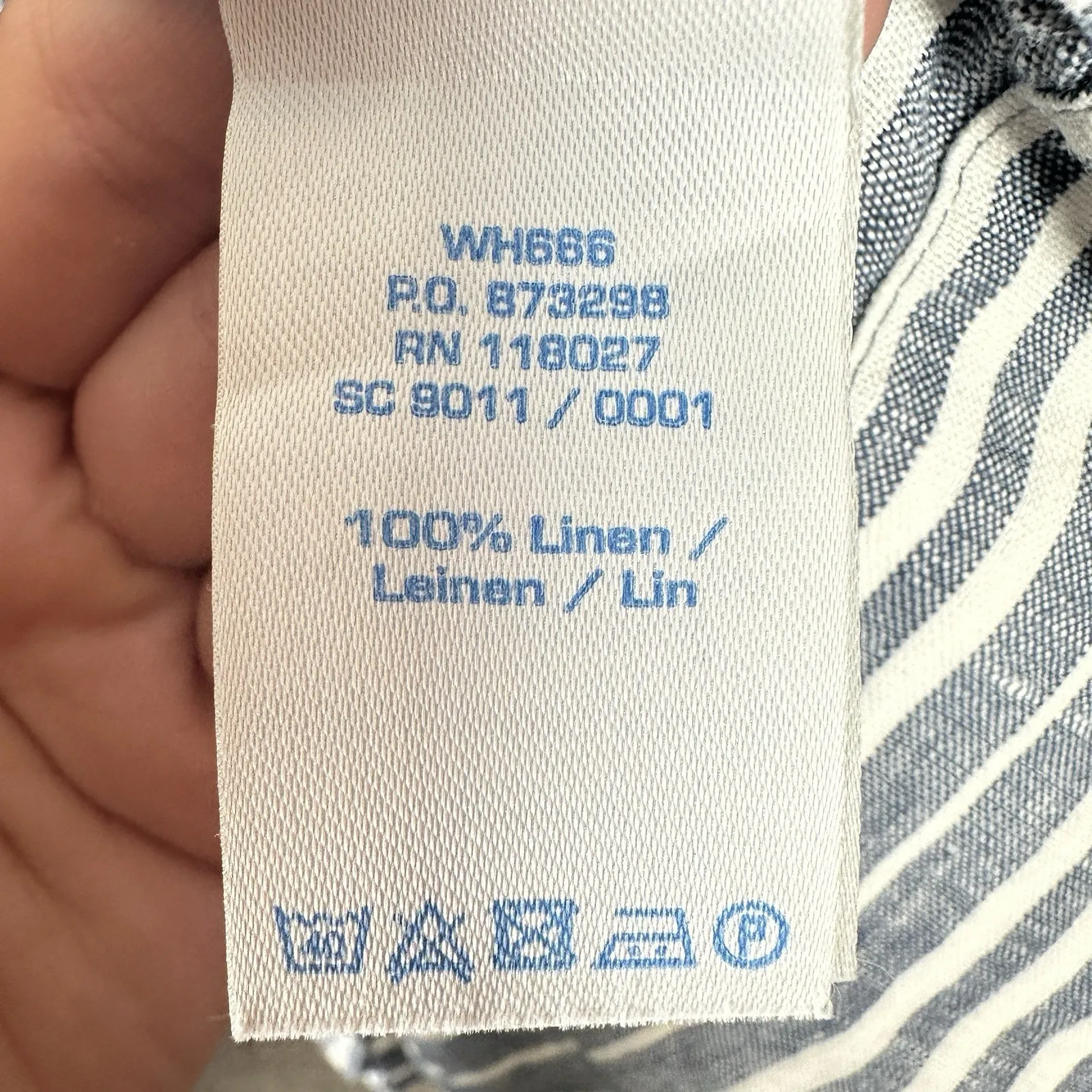 Boden Striped Everyday Linen Dress Sleeveless Pockets Blue White Womens Size 4R - Image 7