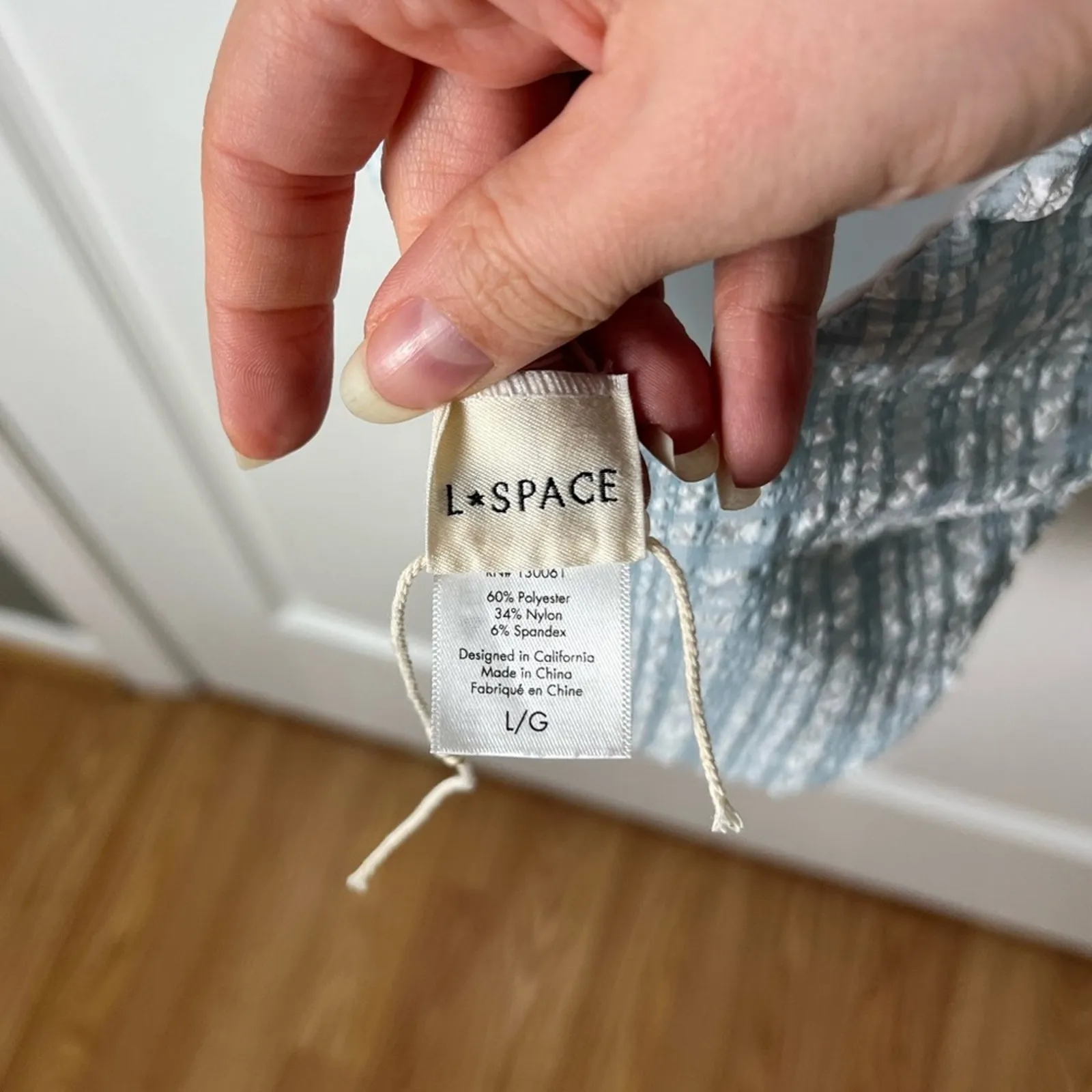 L*Space White Blue Plaid Ocean Charm Rizzo Cut Out One Piece in Powder Blue L - Image 11