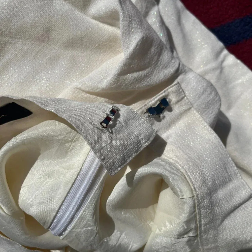 Sparkly cream high waisted dress pants Joseph Chen No size tag - Image 4