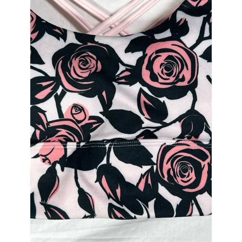NWT Wildfox Sweat Women's Stretch Criss Cross Rose Floral Print Sports Brand New - Image 2