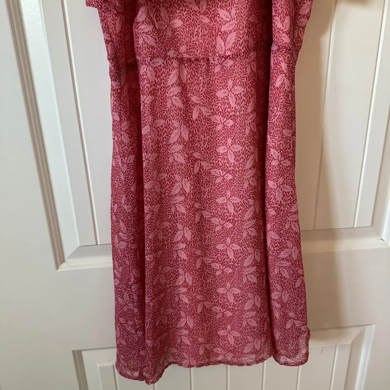 19 COOPER Floral Print Red Pink Summer Dress Size‎ M - Image 3