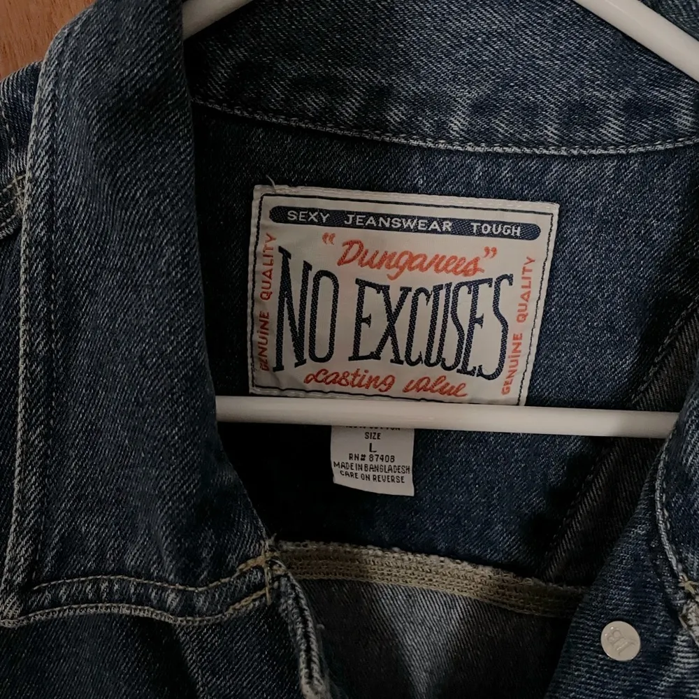 Vintage y2k Dungaree No Excuses Blue Jean jacket in Great Condition Size L - Image 5