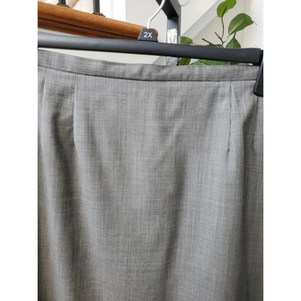 Bill Burns Women's Gray 100% Wool Pencil & Straight Knee Length Skirt Size 16 - Image 2