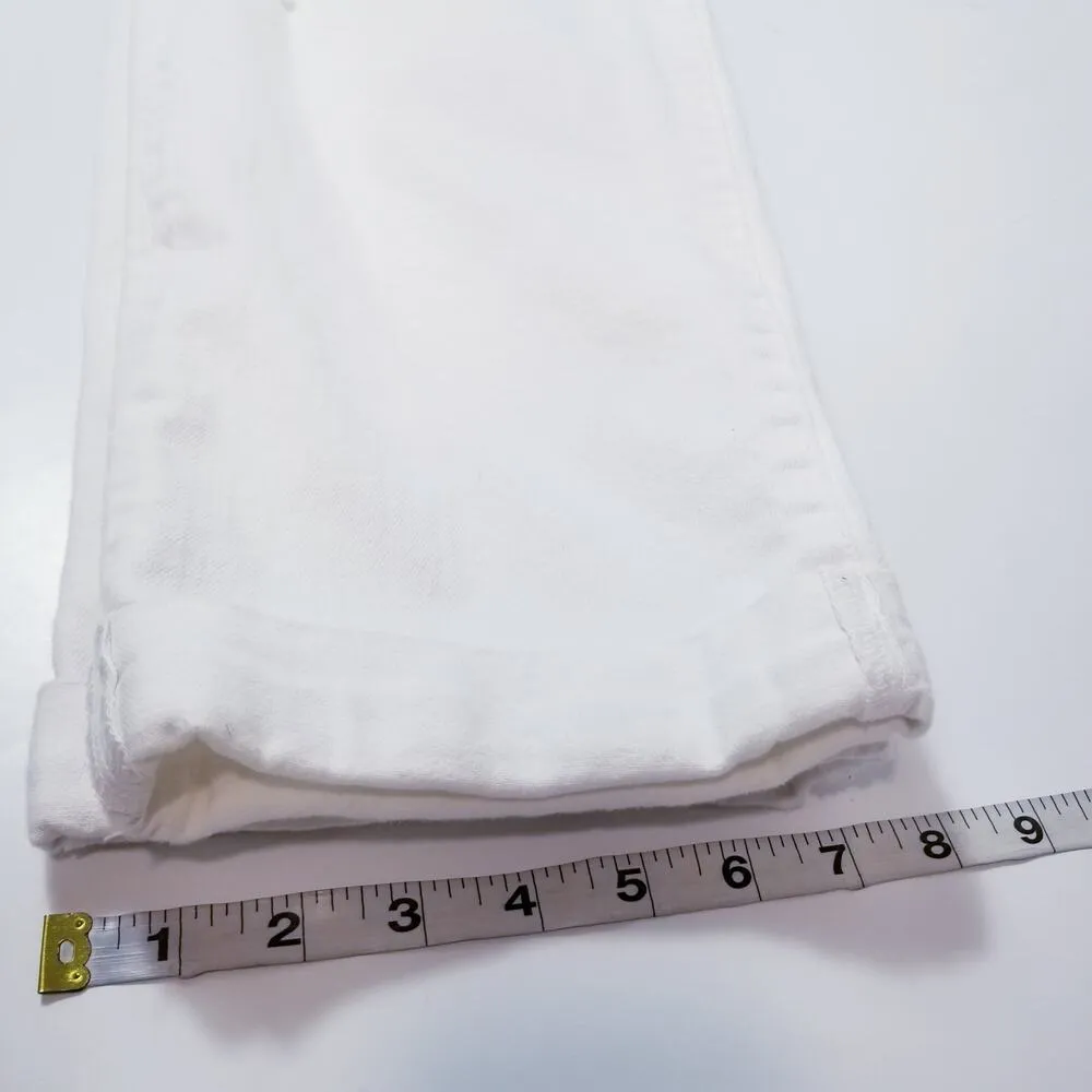 Liverpool The Girlfriend Luna White Mend Distressed Jeans High Rise Rolled Hem - Image 8