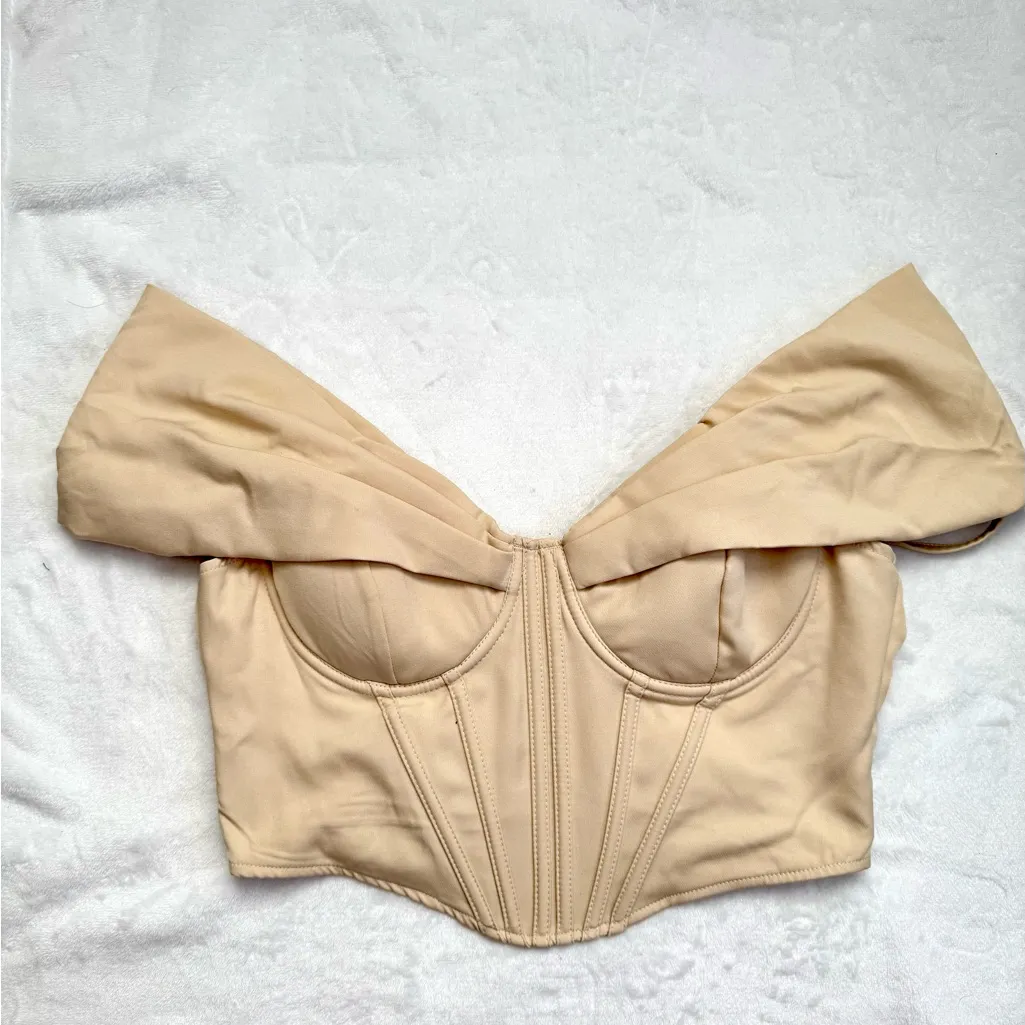 Windsor Cream Off-Shoulder Corset Top - Image 4
