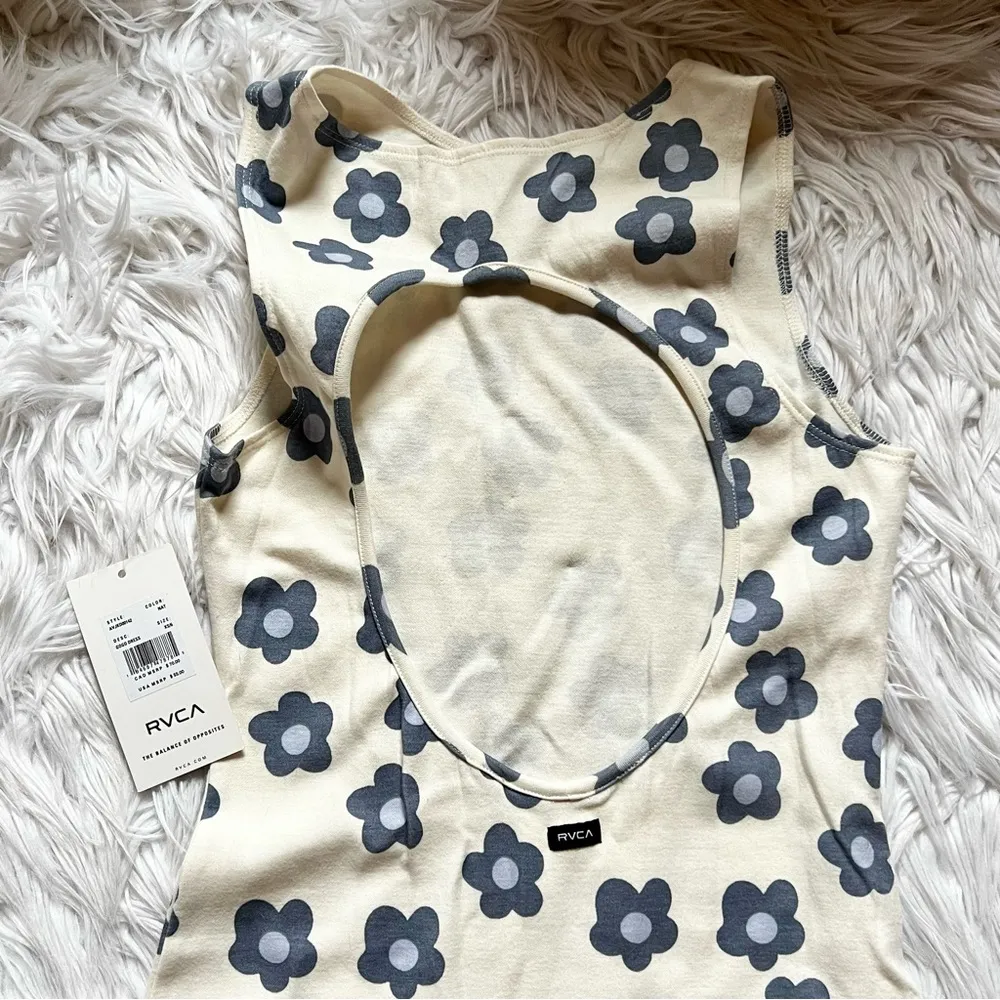 RVCA gogo mini dress white and blue 70s style size XS - Image 5