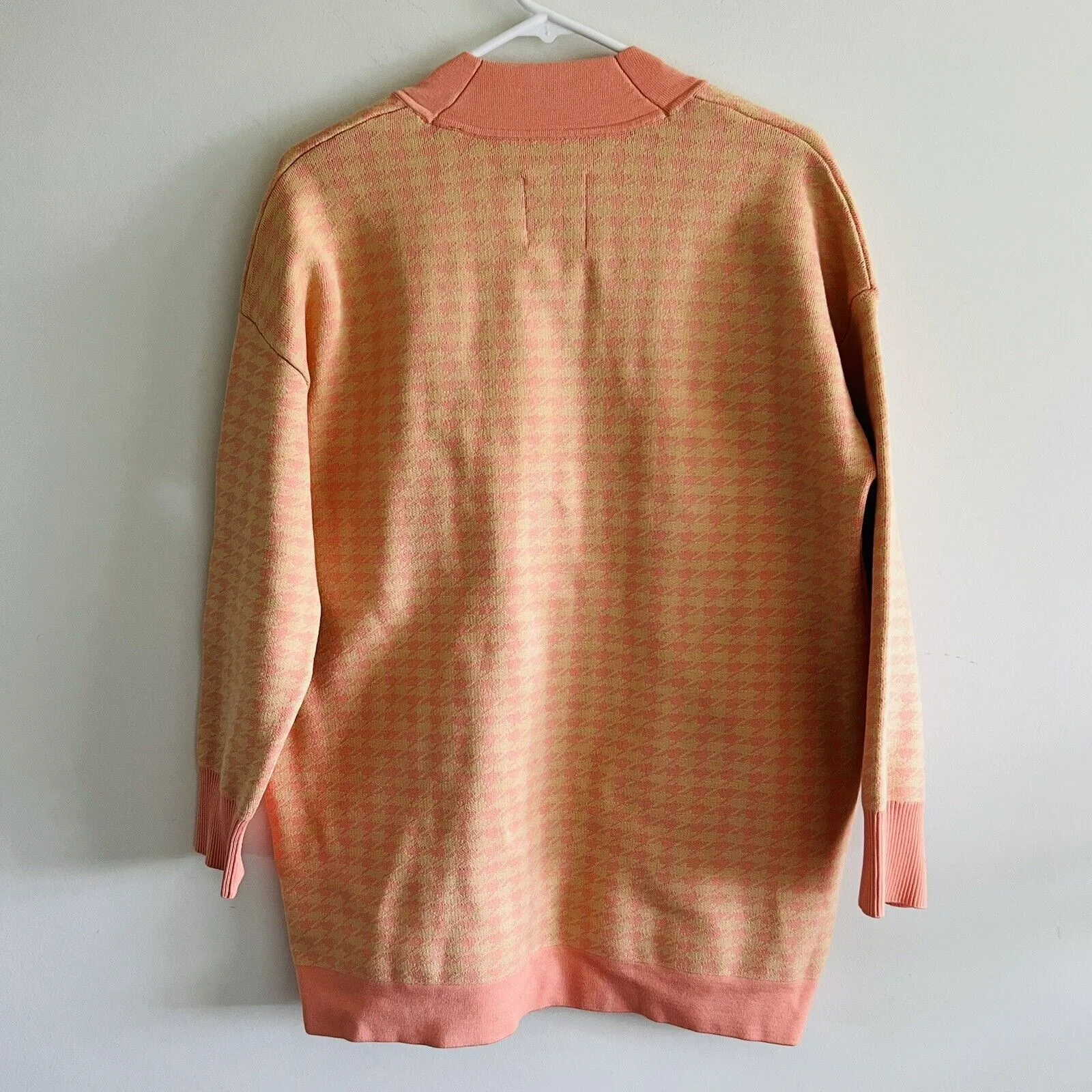 SANDRO Salmon Houndstooth Cardigan - 1 (Small) - Image 6