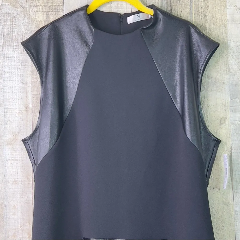 N Natori Women’s 16 Black Sleeveless Jewel Neck Above The Knee Fit & Flare Dress - Image 5