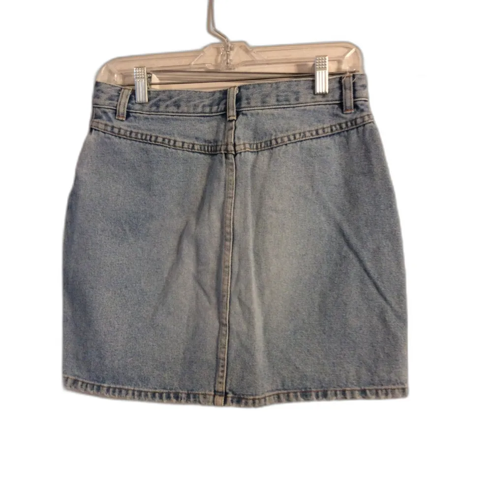 MODA Button front Denim Mini Skirt Womens Size 8 Vintage - Image 2