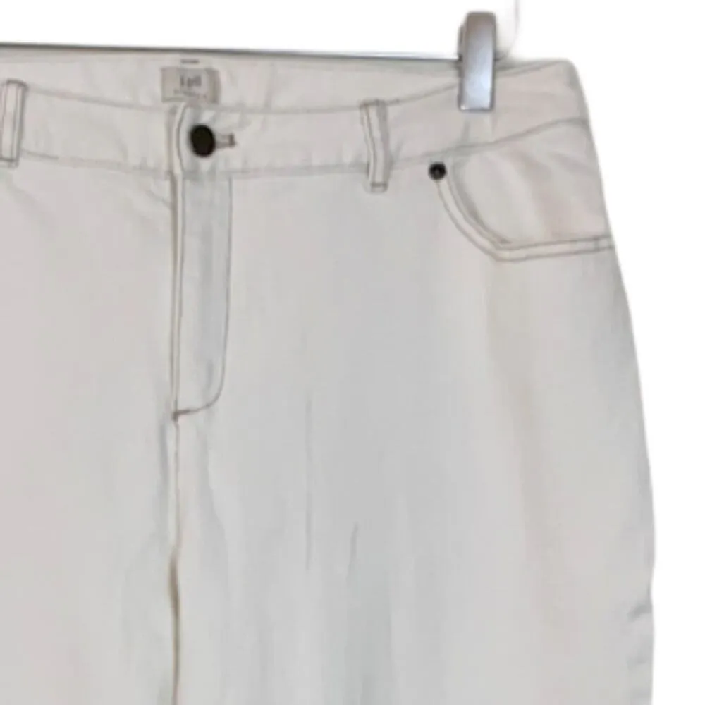 J.Jill Women's Jeans 10" High Rise Cream Eggshell Boot Cut Stretch Size 14 - Image 6