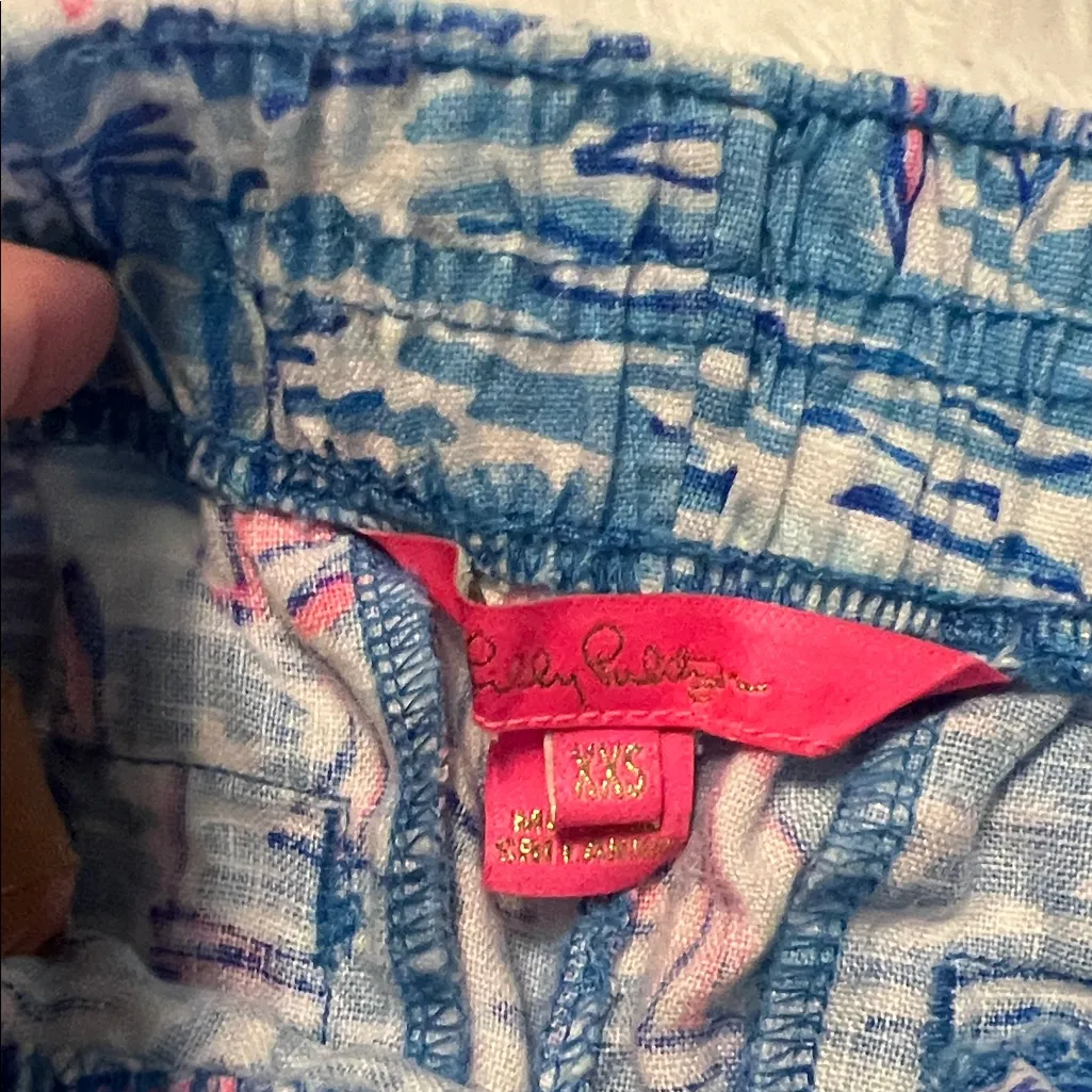 Lilly Pulitzer Printed Shorts Blue and Pink  Size XXS - Image 3