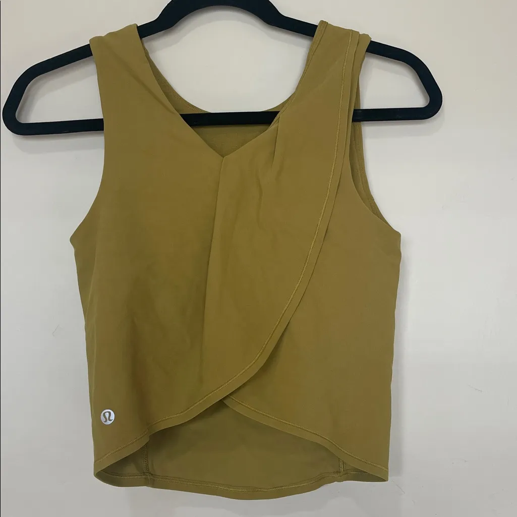 Lululemon Nulu Twist-Back Yoga Tank Top Sleeveless Size 6 Auric Gold Athletic - Image 4