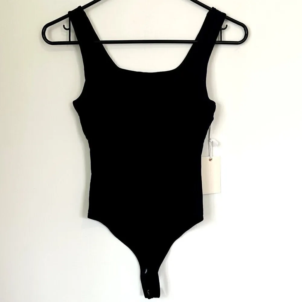 NWT Good American Black Good Form Modern Tank Bodysuit - Size 1 (Small) - Image 2