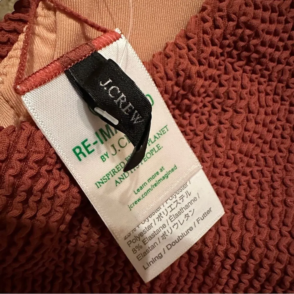 J. Crew Scrunchie‎ Knotted Scoop Neck Textured Bikini Top in Chimney Sz XXL NEW - Image 4