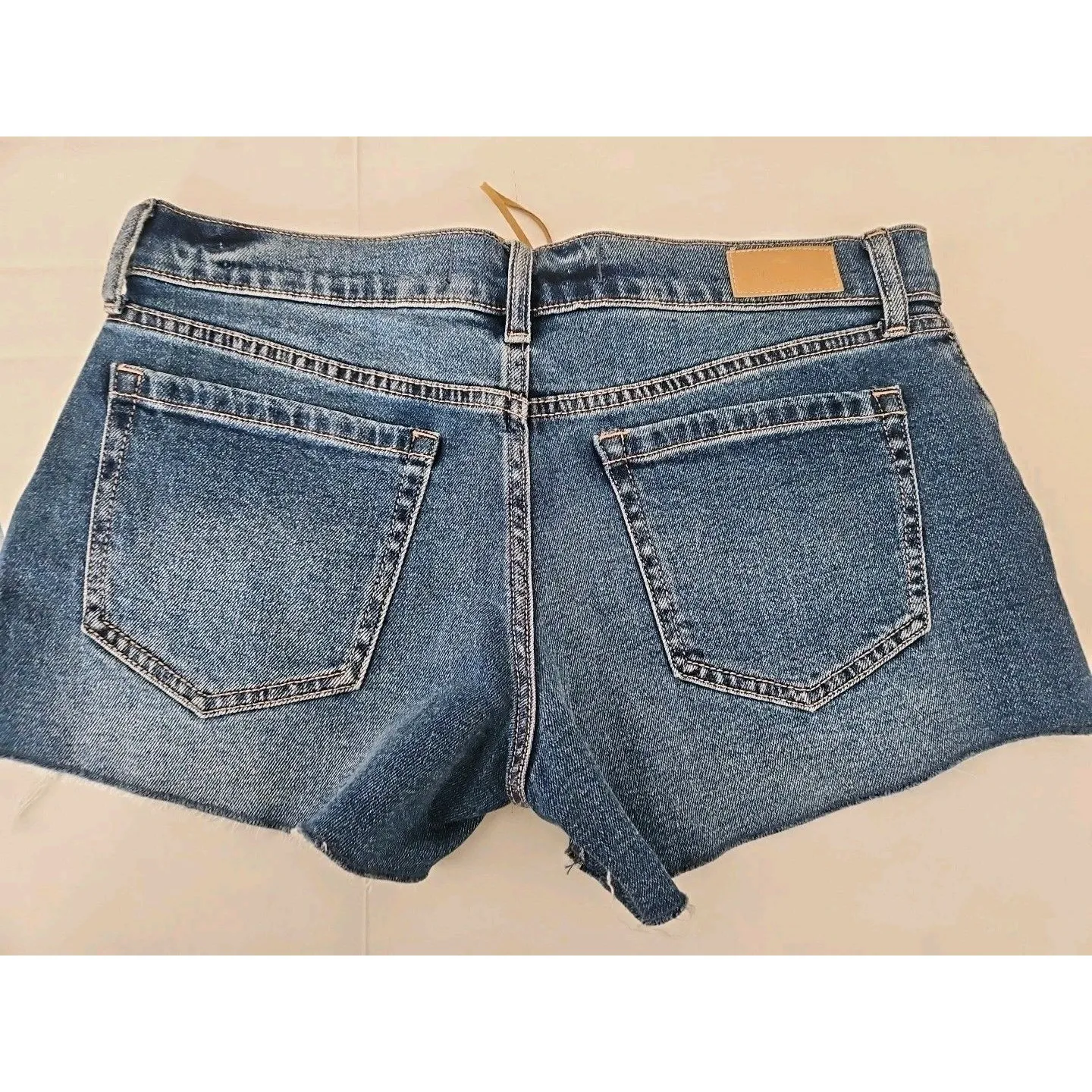 Hollister Vintage Baggy Shorts Women's Size 26 Blue Low rise Distressed Cut Off - Image 6