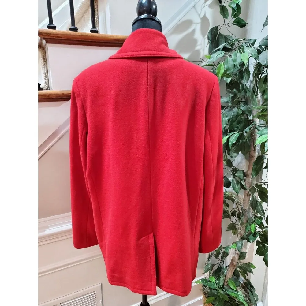 American Living Women's Red Wool Long Sleeve Double Breasted Peacoats Size XL - Image 7