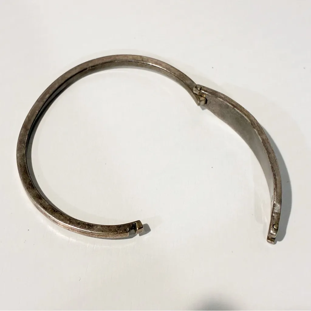 Vintage Mexico Sterling Silver Abalone Pearl Panel Bracelet - Image 5