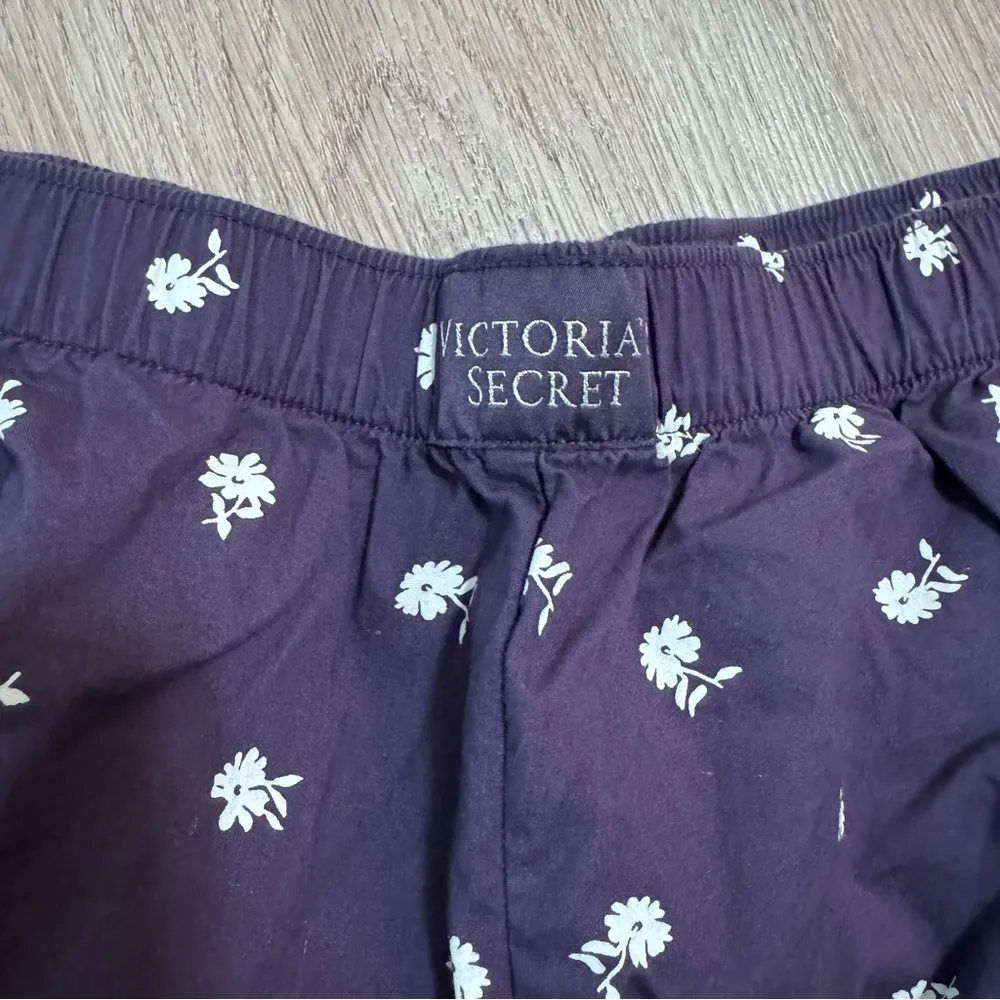 Victoria’s Secret Valiant Ditzy Dots Floral Eggplant Purple Boxer Shorts XL - Image 4