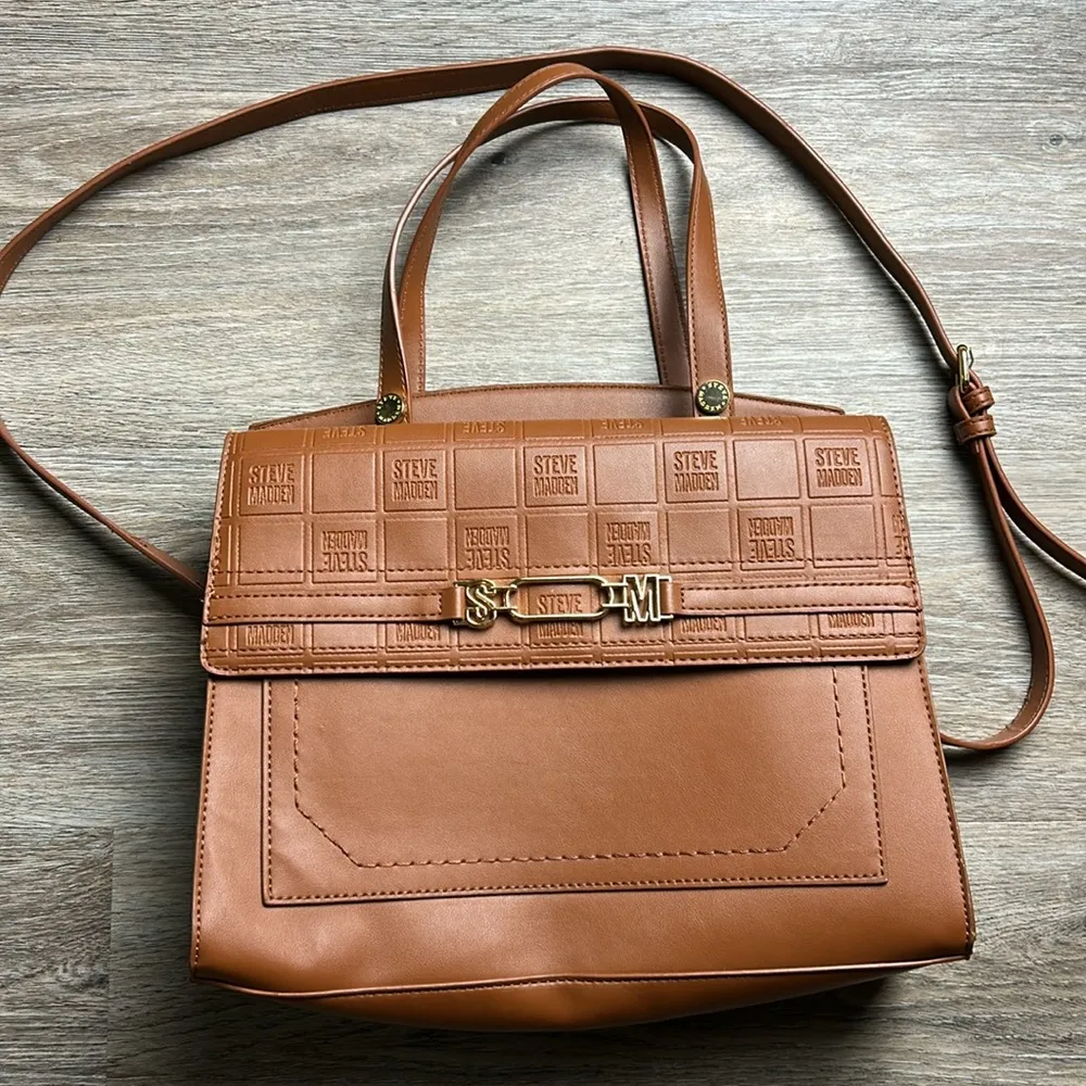 Steve Madden Tan Convertible Crossbody Handbag - Image 5