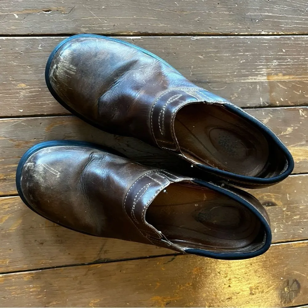 Ariat Santa Cruz Brown Mocha Leather Slip On ATS Clogs 93927 - Image 6