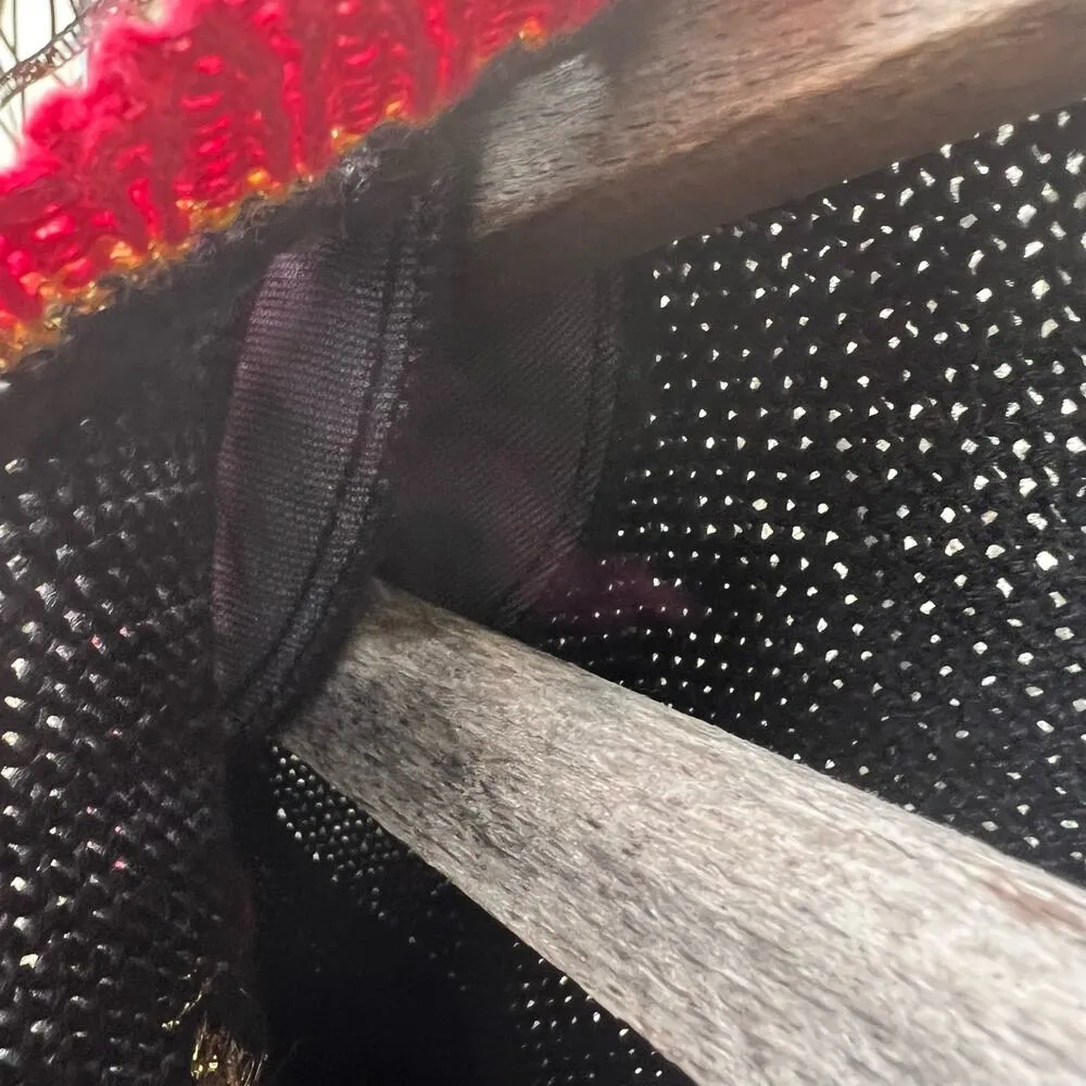 Vintage The Villager Holiday Christmas Ornament Ugly Sweater MEDIUM Black - Image 2