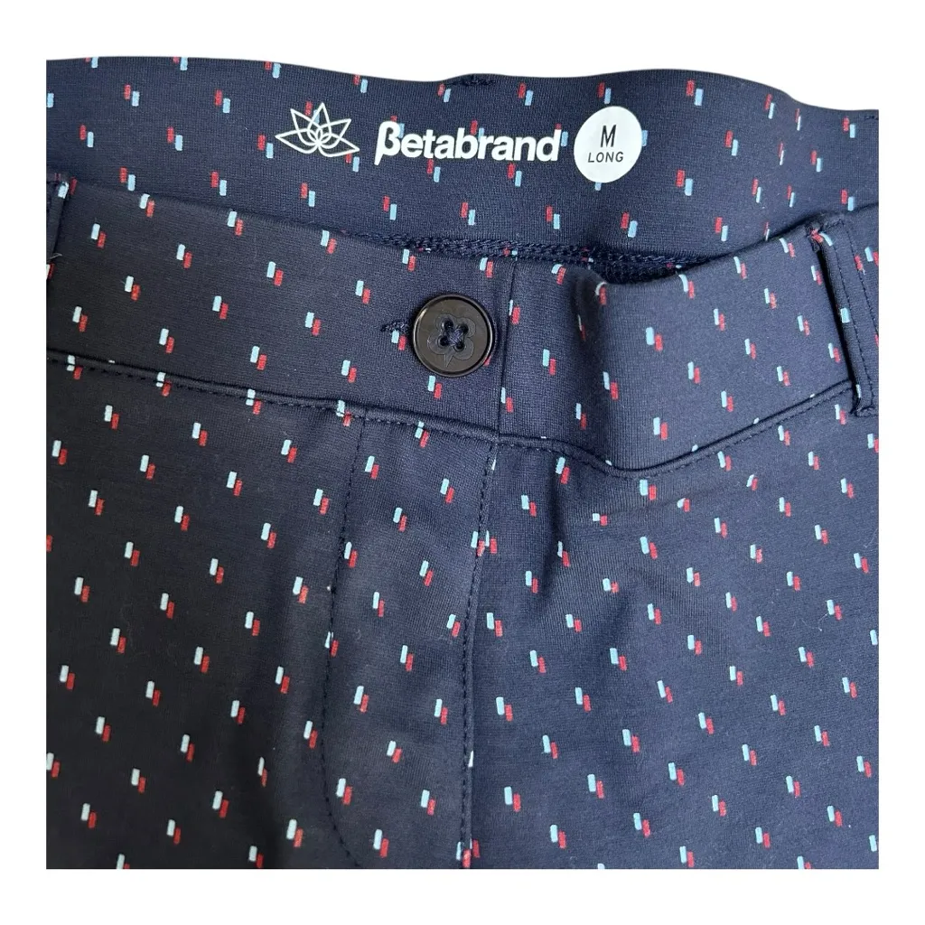 betabrand dressy yoga pants navy geometric print Medium Long - Image 2