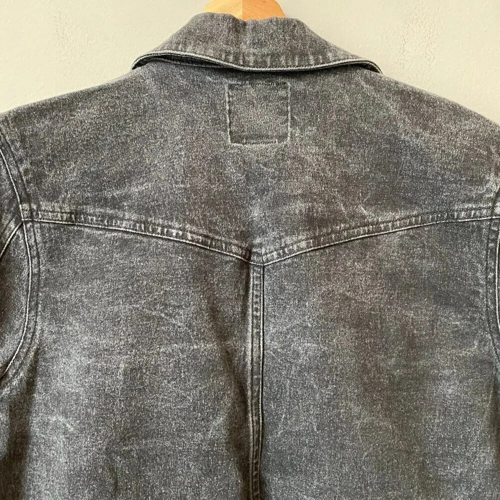 Isaac Mizrahi for Target Women's Medium Double Breasted Black Denim Jean Jacket - Image 13