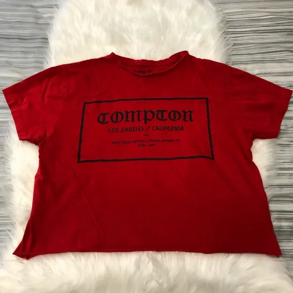 Compton Red Cropped Cotton T - Image 2