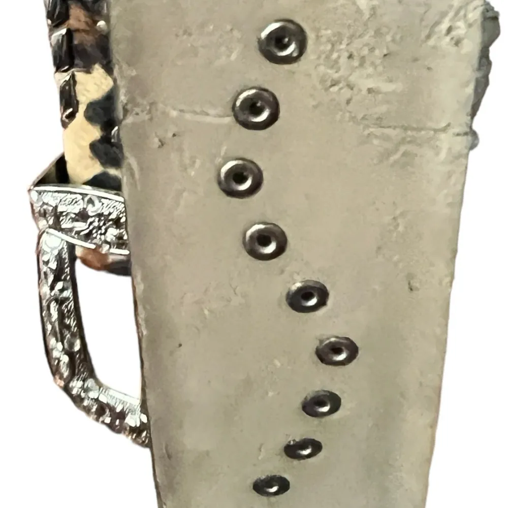 Vintage Animal‎ Print Leather Belt Black Size XL - Image 6