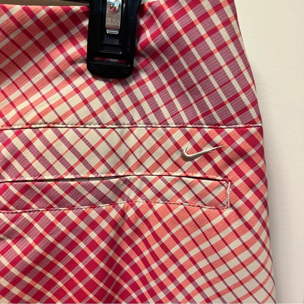 Nike Golf Dri Fit Tan Magenta Tennis Skirt Striped Skort Sz 10 like new - Image 3