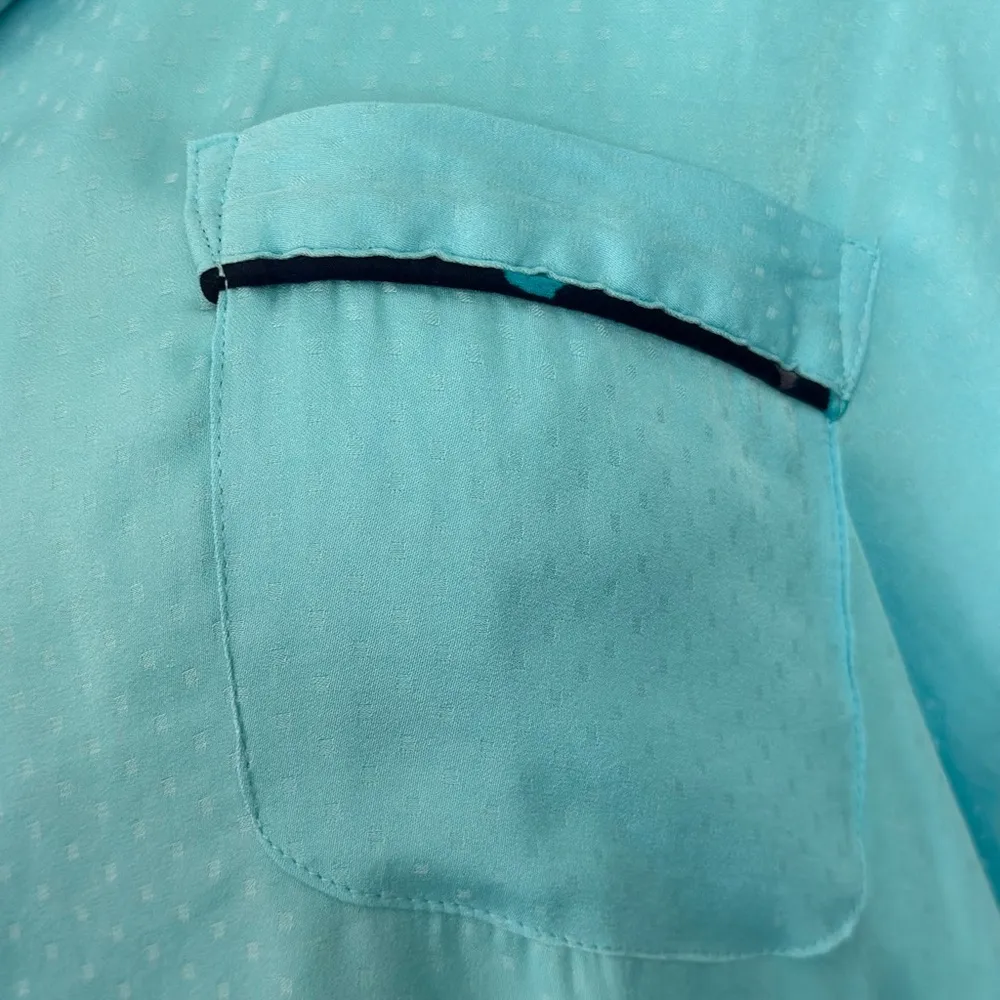 Van Winkle & Co.Blue Pajama Set with Notched Lapel and Short Sleeves (734) Blue Size XL - Image 5