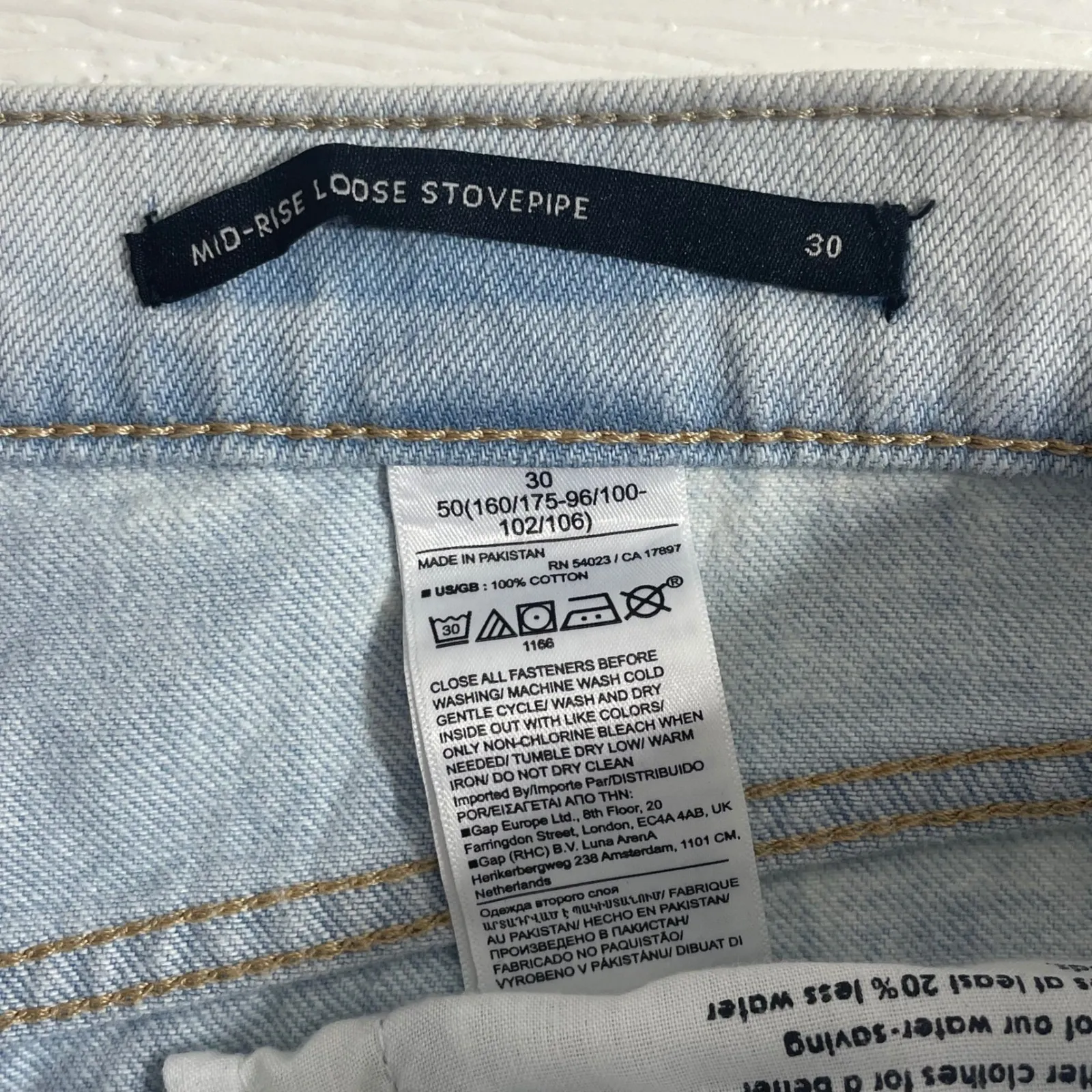 NWT‎ Banana Republic Mid Rise Loose Stovepipe Jeans Light Wash Denim Size 30 - Image 6