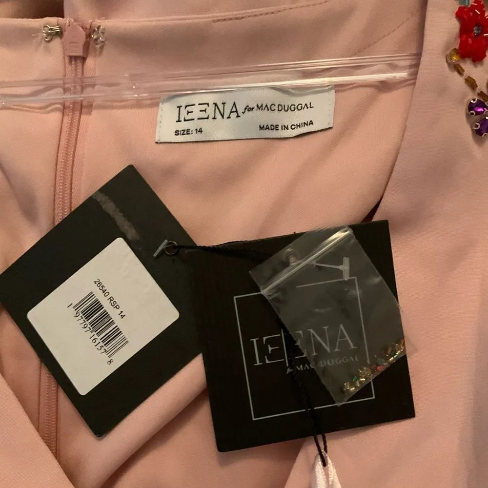 MAC DUGGAL 26540 Pink Beaded Cap Sleeve V Neck A Line Gown Dress - Image 12