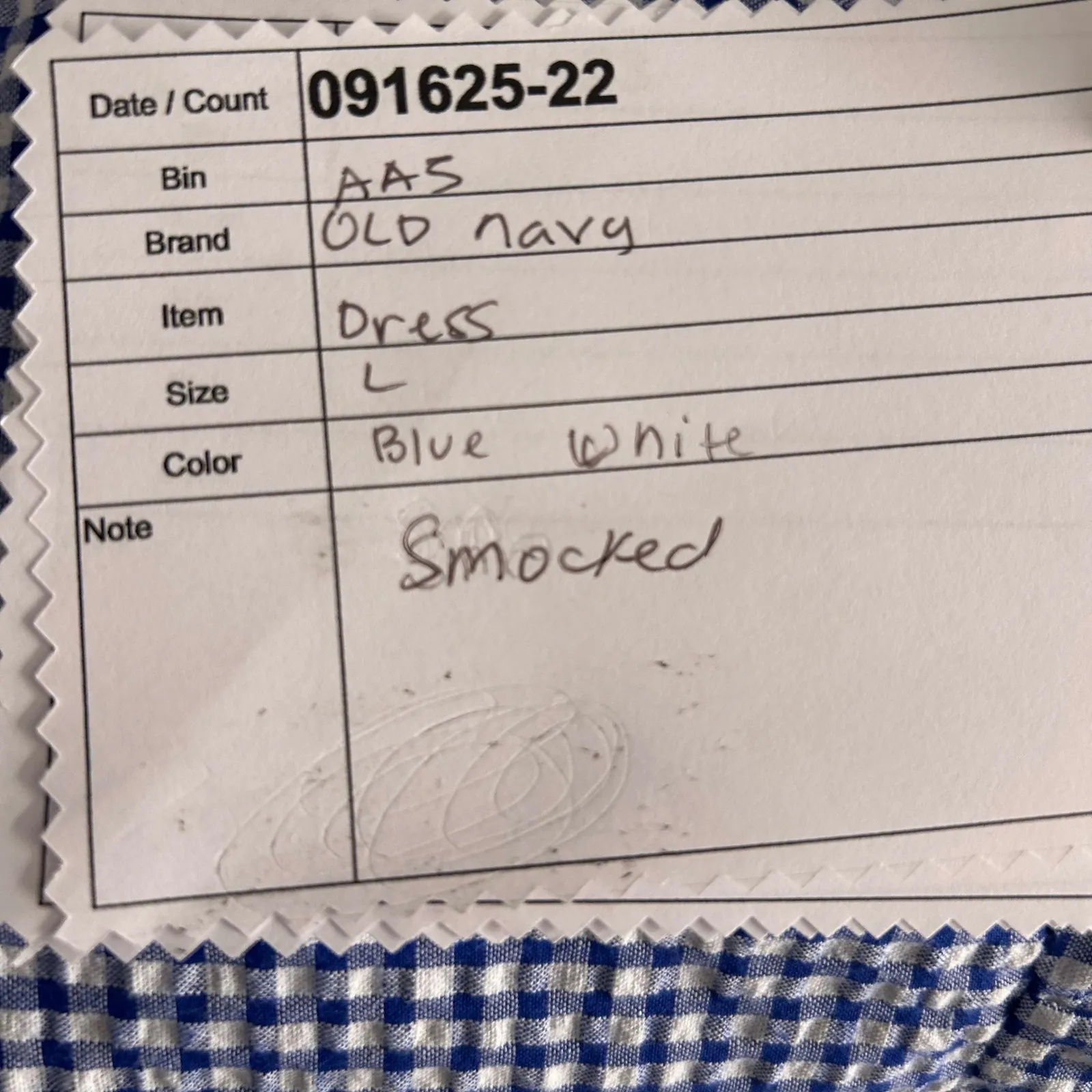 Old Navy Milkmaid Mini‎ Dress Large Blue Gingham - Image 13