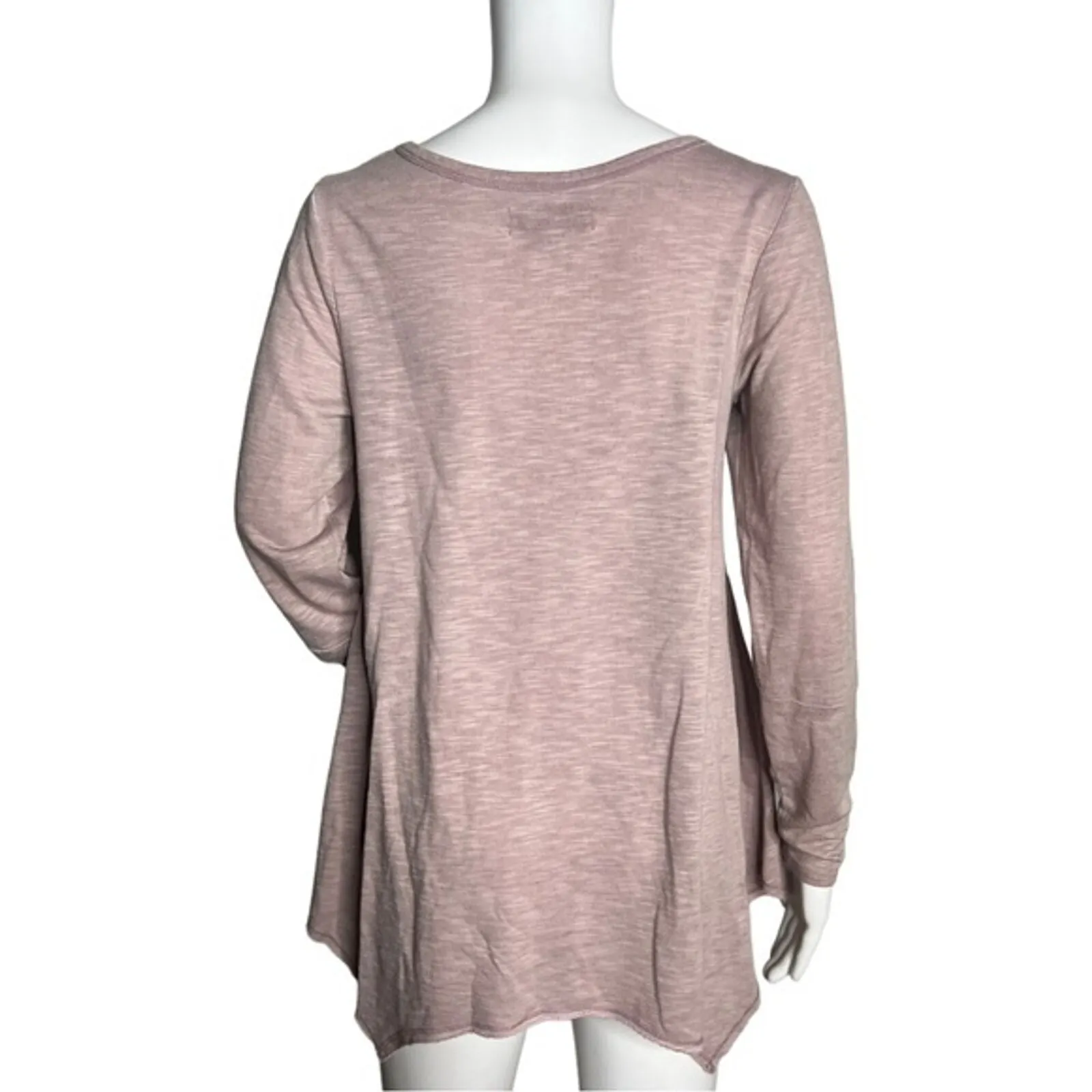 Knox Rose Shirt Womens Small Pink Embroidered Asymmetrical‎ Hem Boho Bohemian - Image 3