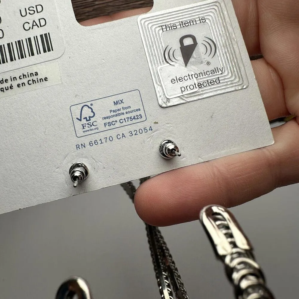 Urban Outfitters Large Silver Tone Hoop Pierced Earrings NWT $17 - Image 5