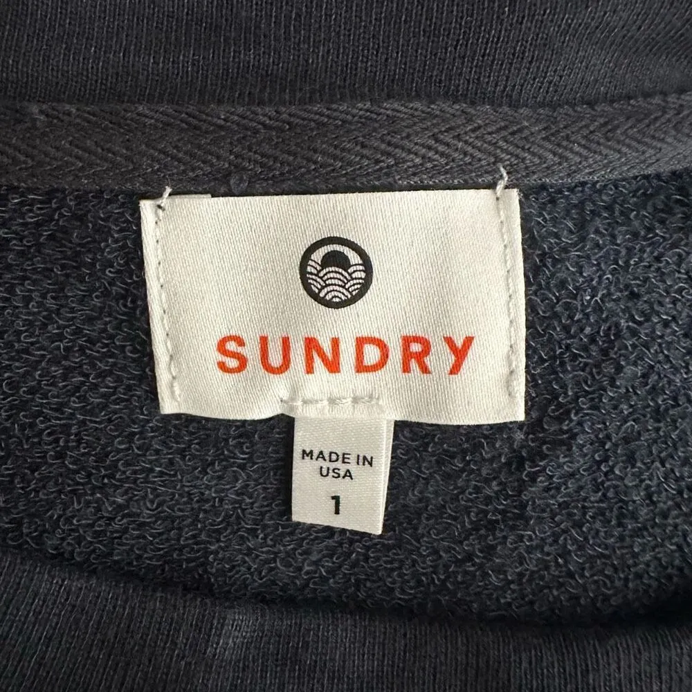 Anthropologie Sundry Terry Oversize Sweatshirt in Terracotta & Charcoal Size 1/S - Image 4