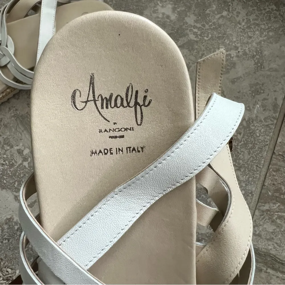 Amalfi by Rangoni Betty Espadrille Sandals White Parmasoft Size 11 NEW - Image 10
