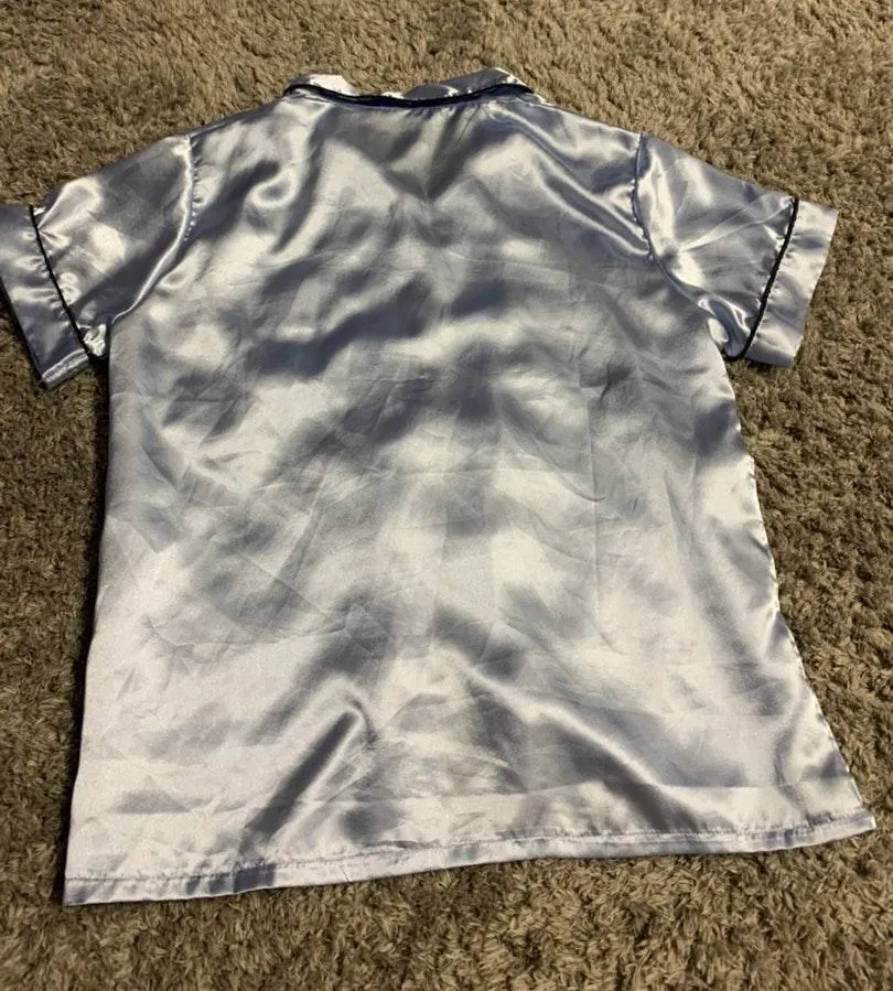 SheIn blue silk set - Image 3