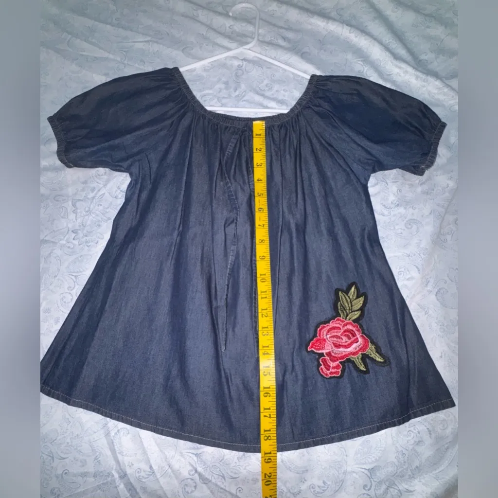 Nora Berenice. Women light denim effect blouse, size L. Blue Size L - Image 8