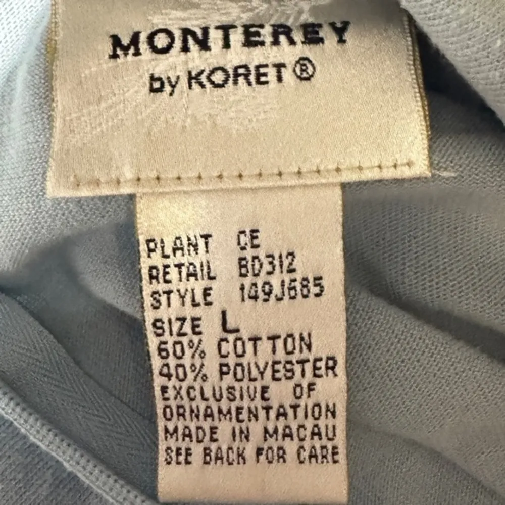 Vintage‎ Equestrian Embroidered Mock Neck Top Large horse Blue - Image 3