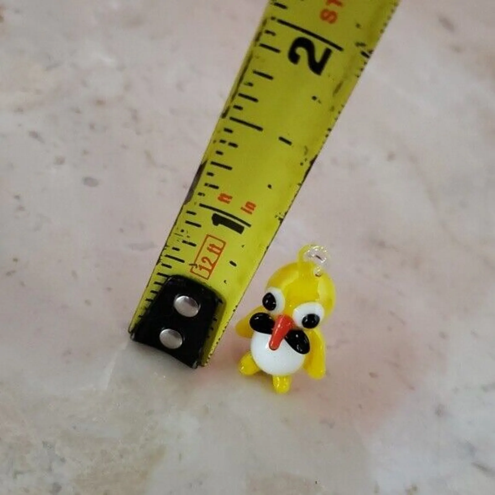 Handmade Yellow Penguin Glass Pendant - Image 2