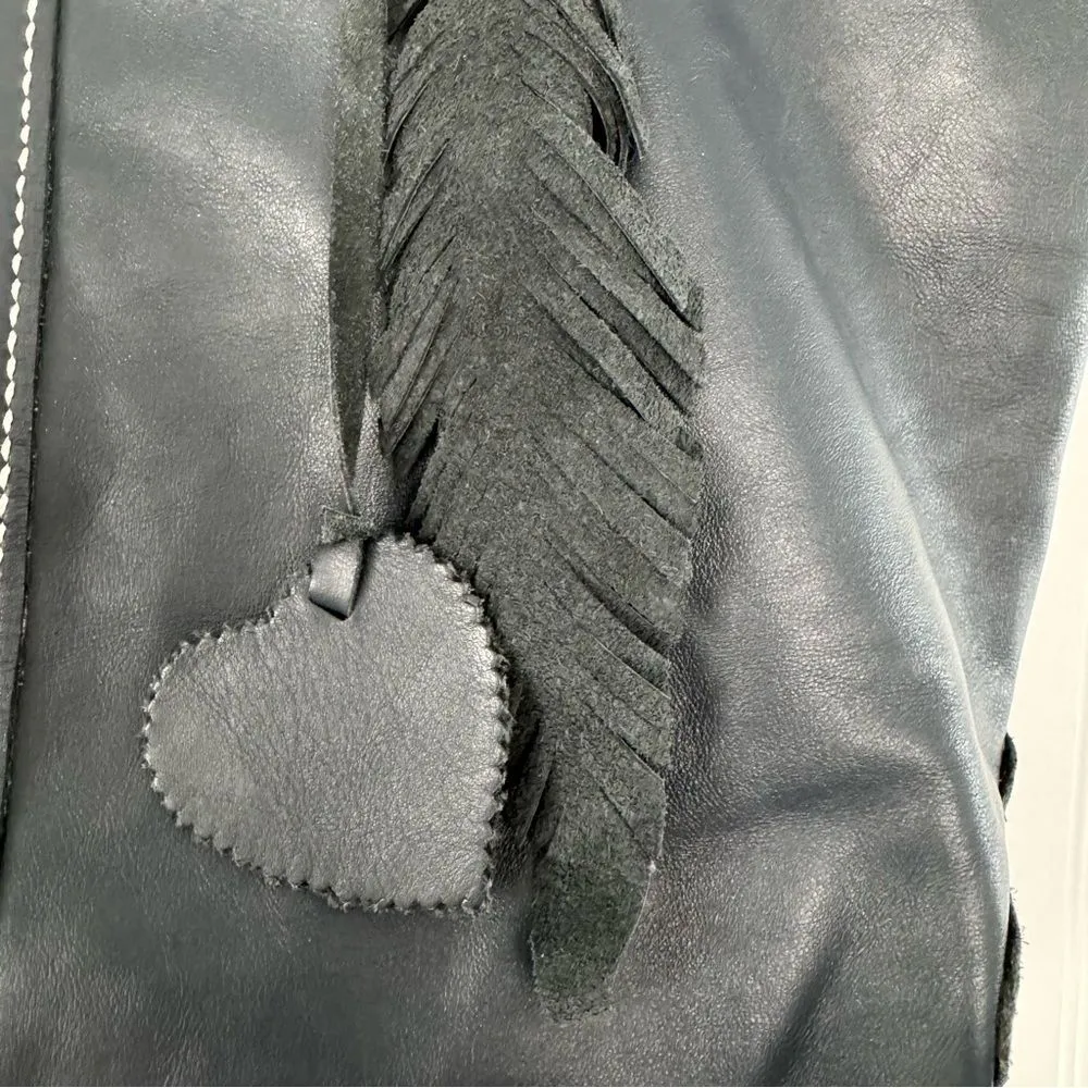 KRIS Designs Handmade Large Navy Leather Tote India - Image 4