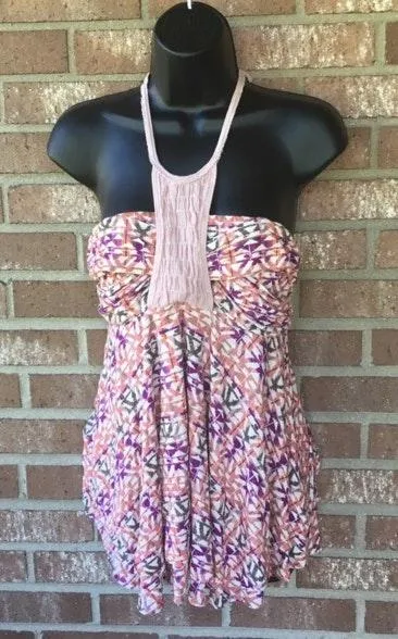 Free People Boho Printed Halter Top Medium - Image 4