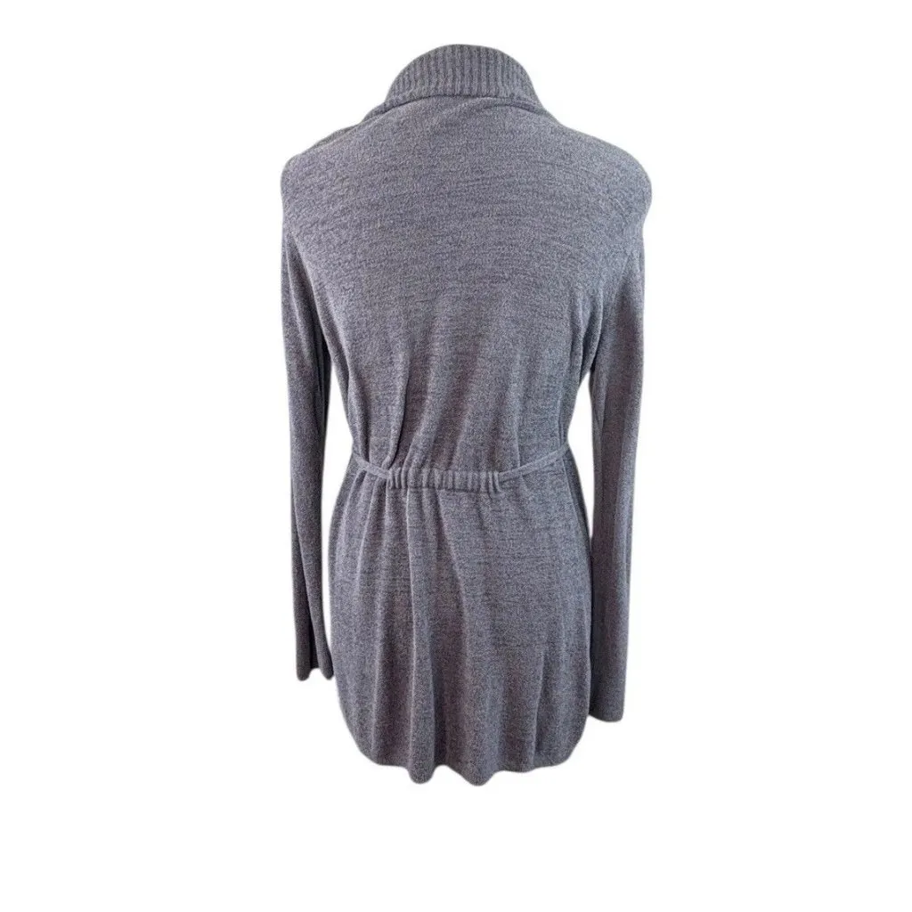 *Barefoot Dreams Cozychic Ultra Lite Cardigan Sweater Womens M Gray Belt Comfort - Image 3