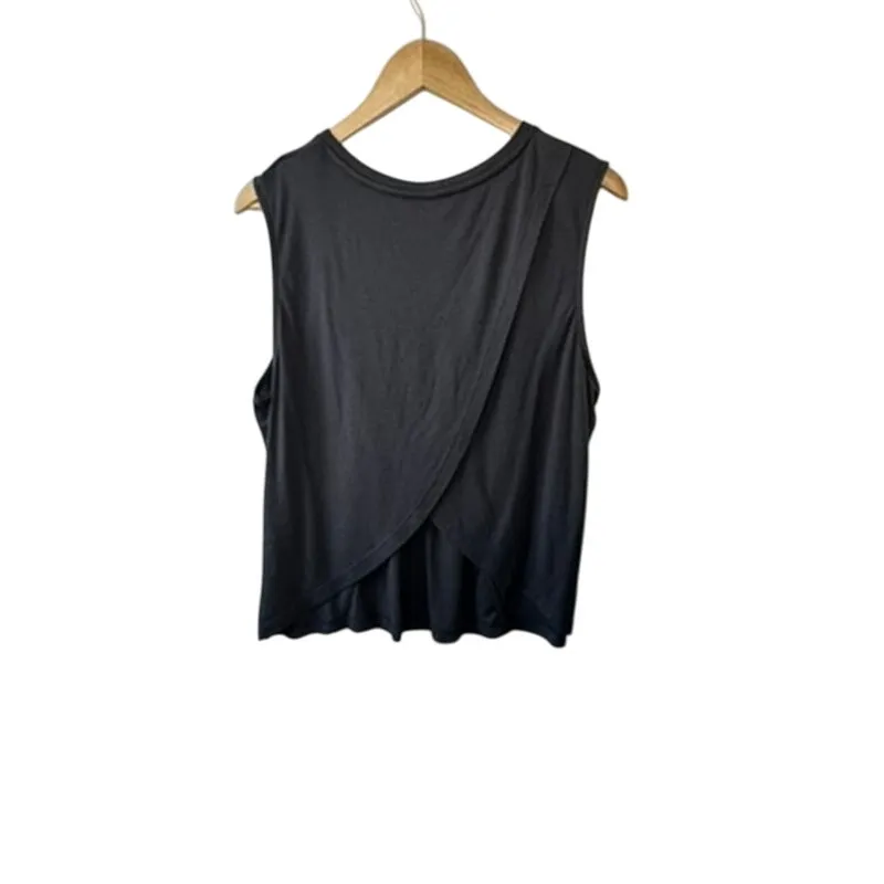 Te Verde Dark Gray Open Back Cotton Blend Tank Workout Yoga Lounge Size XL - Image 5