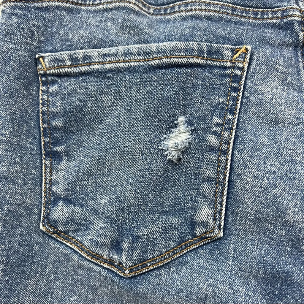 NWT a.n.a size 10p high rise straight Blue denim Jeans Distressed raw hem - Image 13