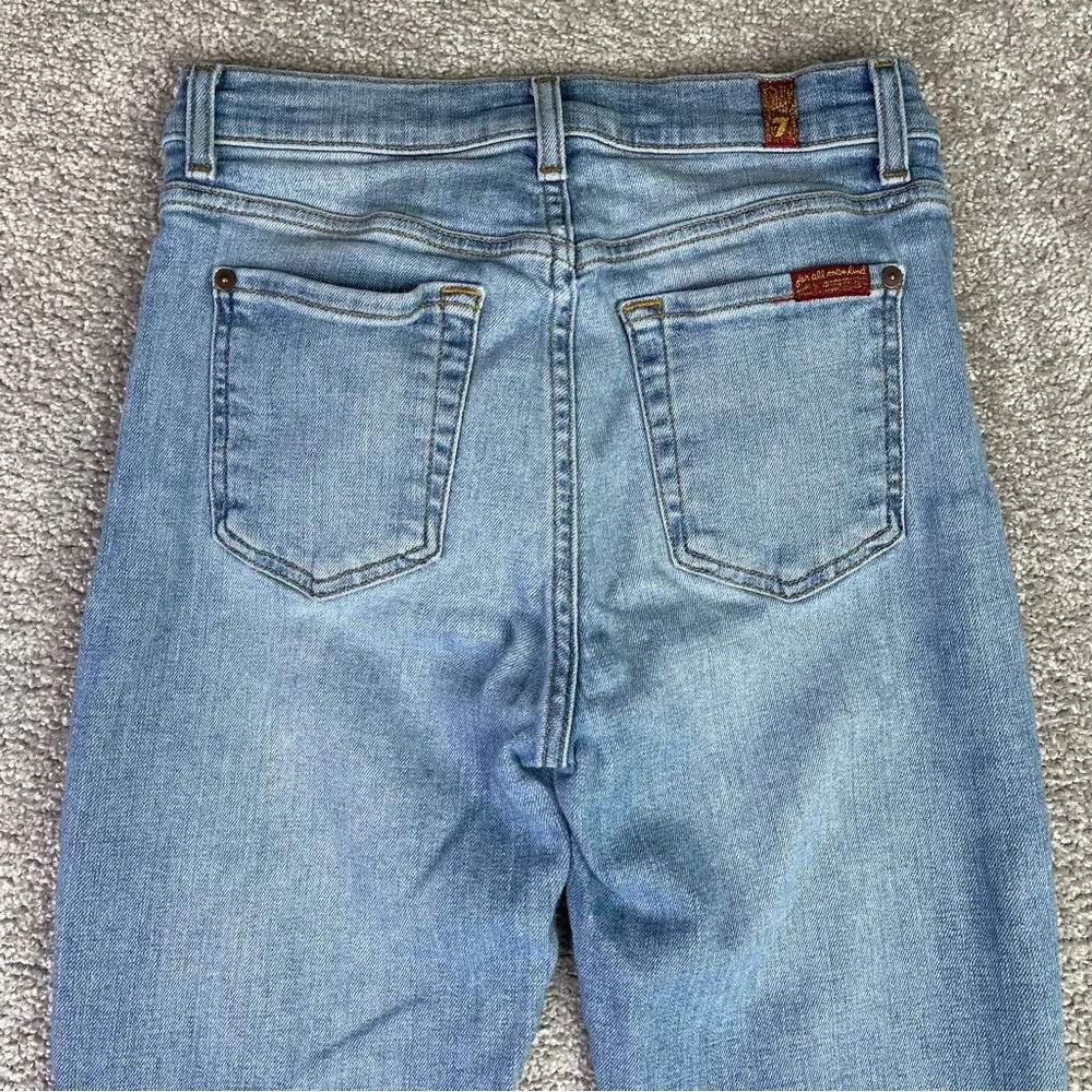 7 For All Mankind Edie Jeans Women’s 26 Blue Slim Straight High Rise Denim - Image 4