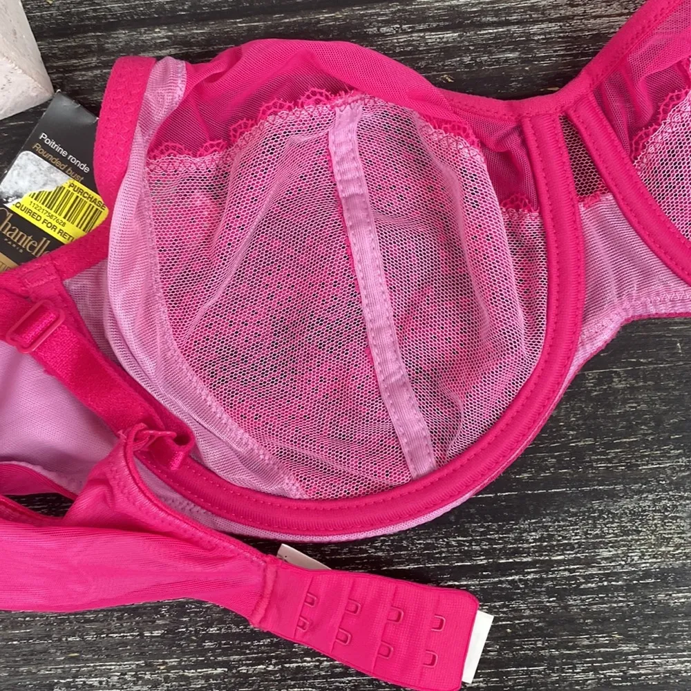 Chantelle Hot Pink Unlined Underwire Lace Bra NEW 36D - Image 4